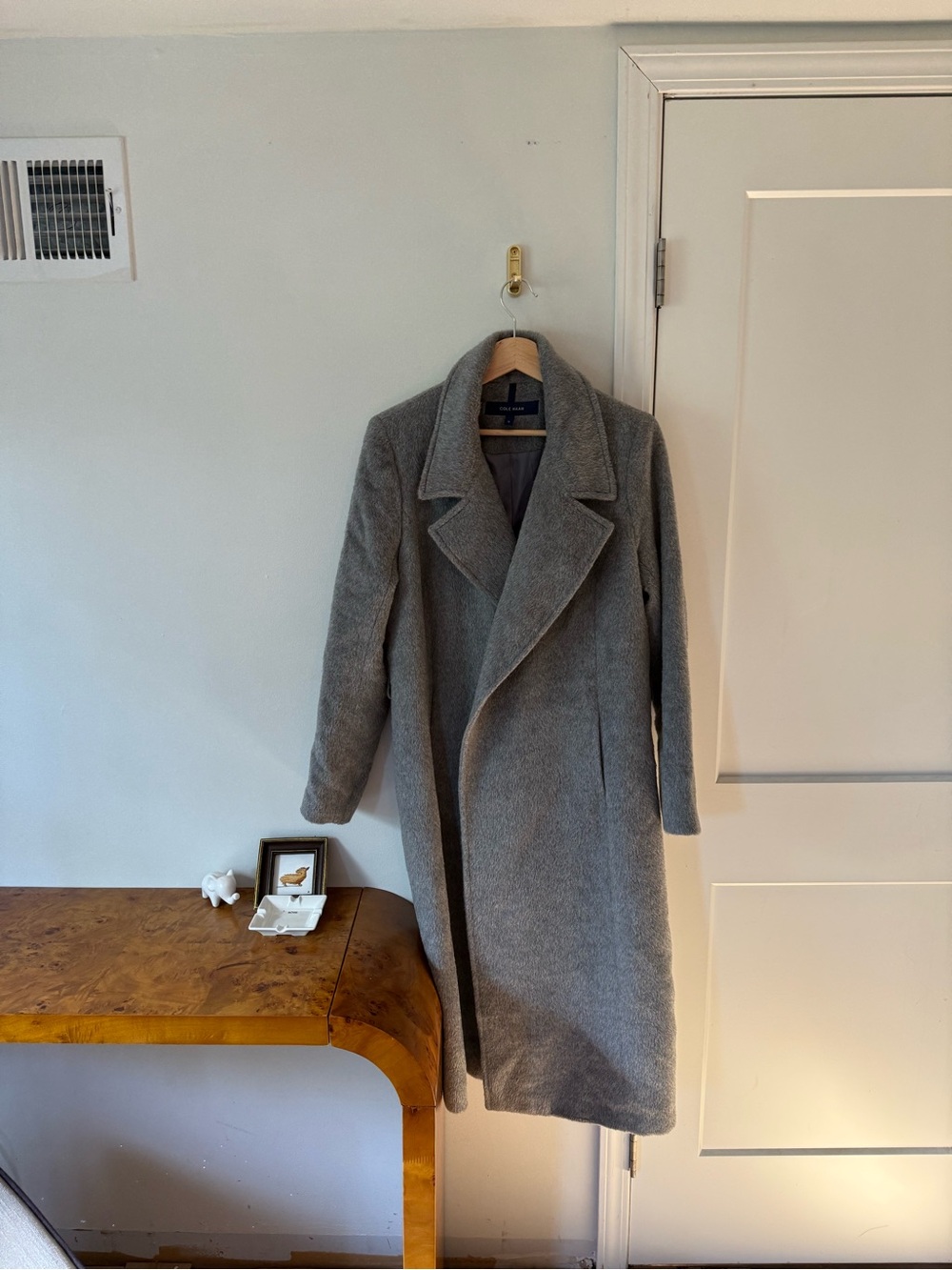 Vintage brushed wool style menswear overcoat